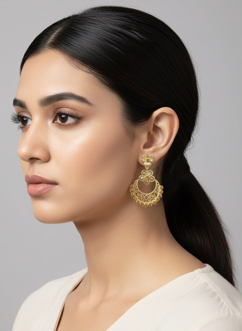 Citrine Cut Stone Drop Earrings for Women, 1.5-Inch Elegant Design