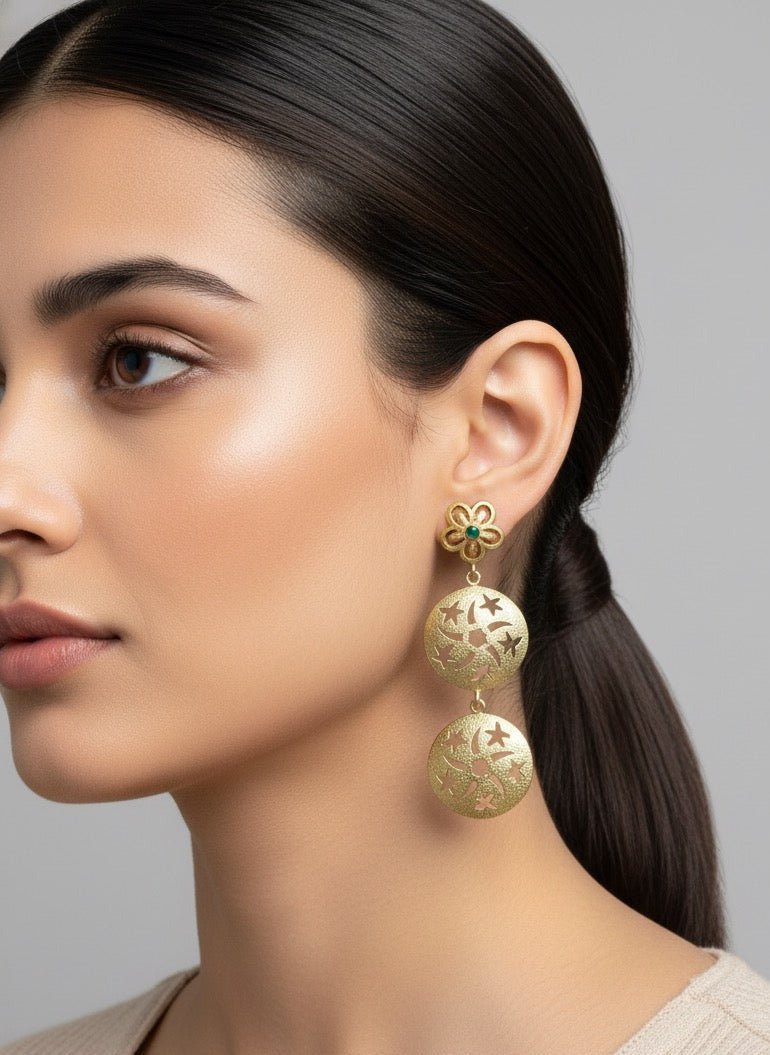 Hydro Emerald Cut Stone Drop Earrings for Women, 3-Inch Statement Design