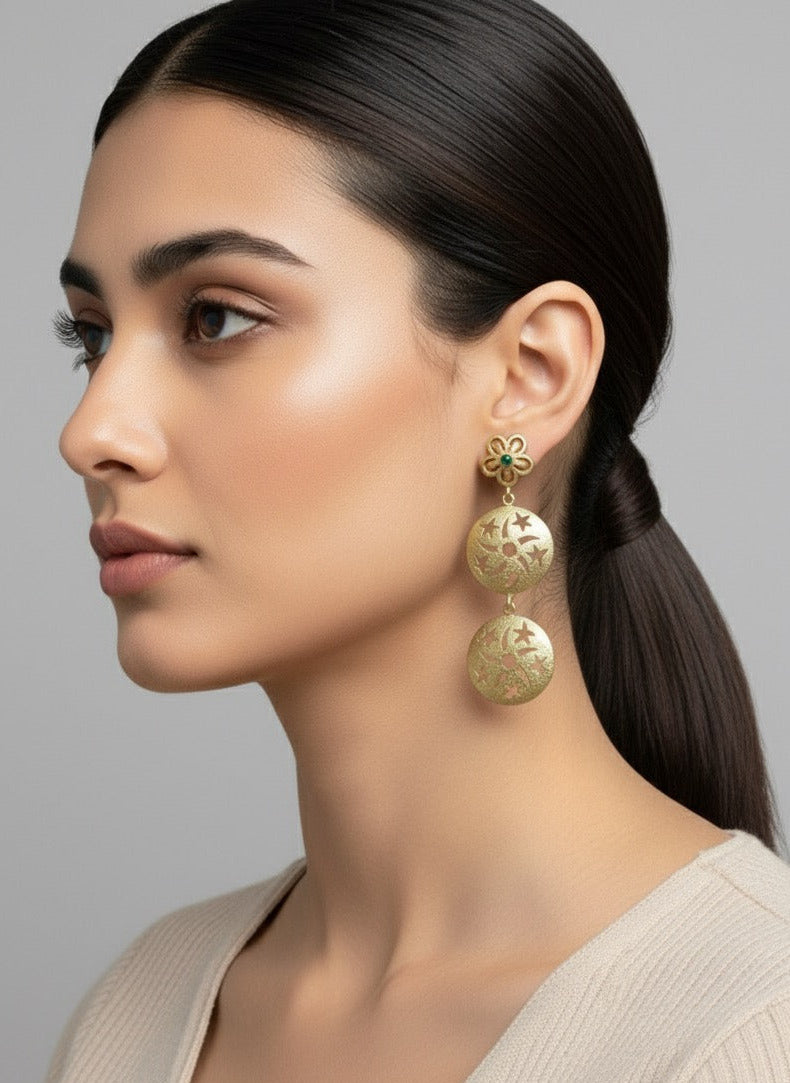 Hydro Emerald Cut Stone Drop Earrings for Women, 3-Inch Statement Design