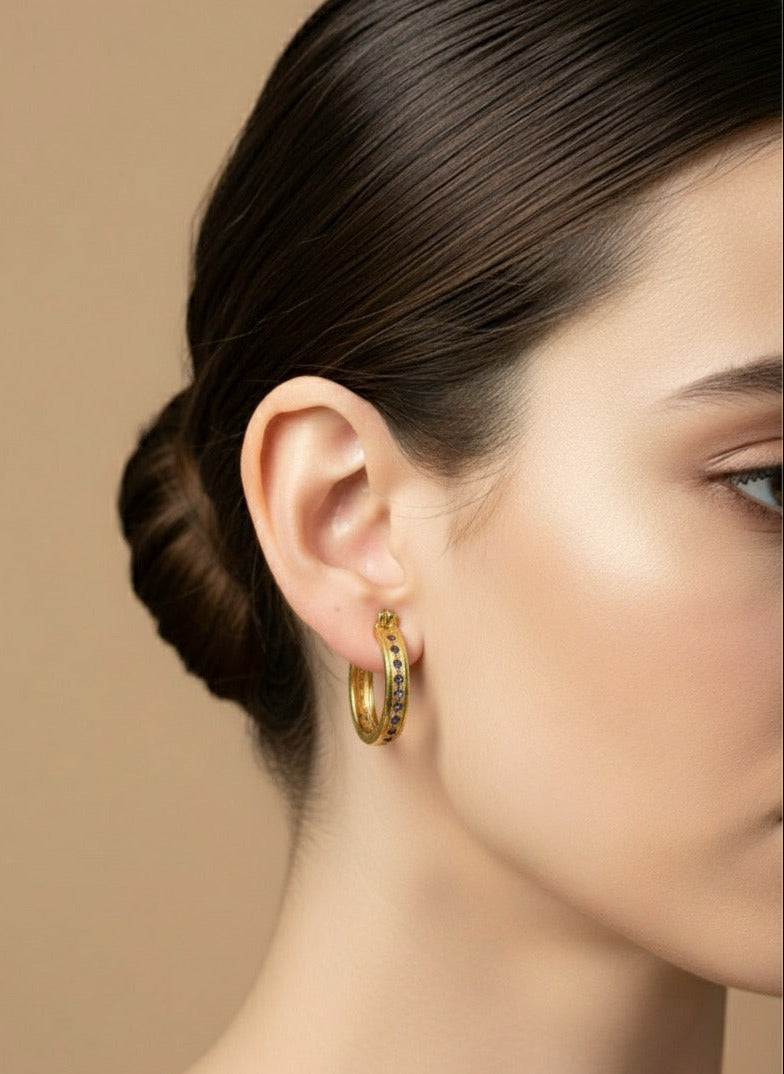 Amethyst Cut Stone Drop Earrings for Women – Elegant 1-Inch Handmade Gemstone Dangle Jewelry